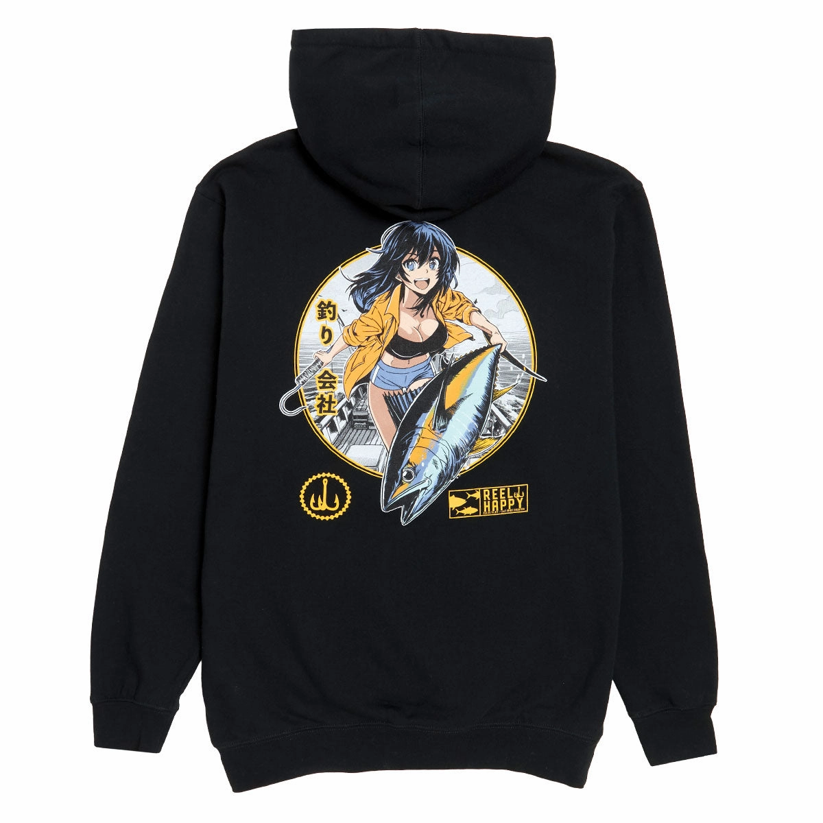 Swimwear Reel Happy Maguro Hoodie - Black Statues