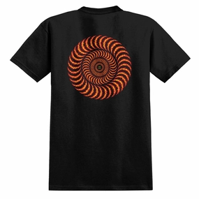 T-Shirts Spitfire OG Classic Flame T-Shirt - Black/Red/Yellow Prints Flowers