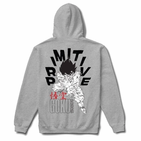 Tape Primitive x Dragon Ball Z Goku Energy Zip Hoodie - Heather Grey Lace Trim