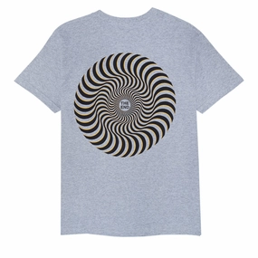 Tape Spitfire Classic Swirl Overlay T-Shirt - Heather Grey/Black/Gold Prints Jewelry