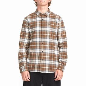 Tech Accessories Volcom Caden Plaid Long Sleeve Shirt - Dark Earth Uniforms