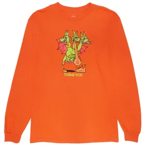 Thank You 3 Monsters Long Sleeve T-Shirt - Orange Boxes Cotton Clothing