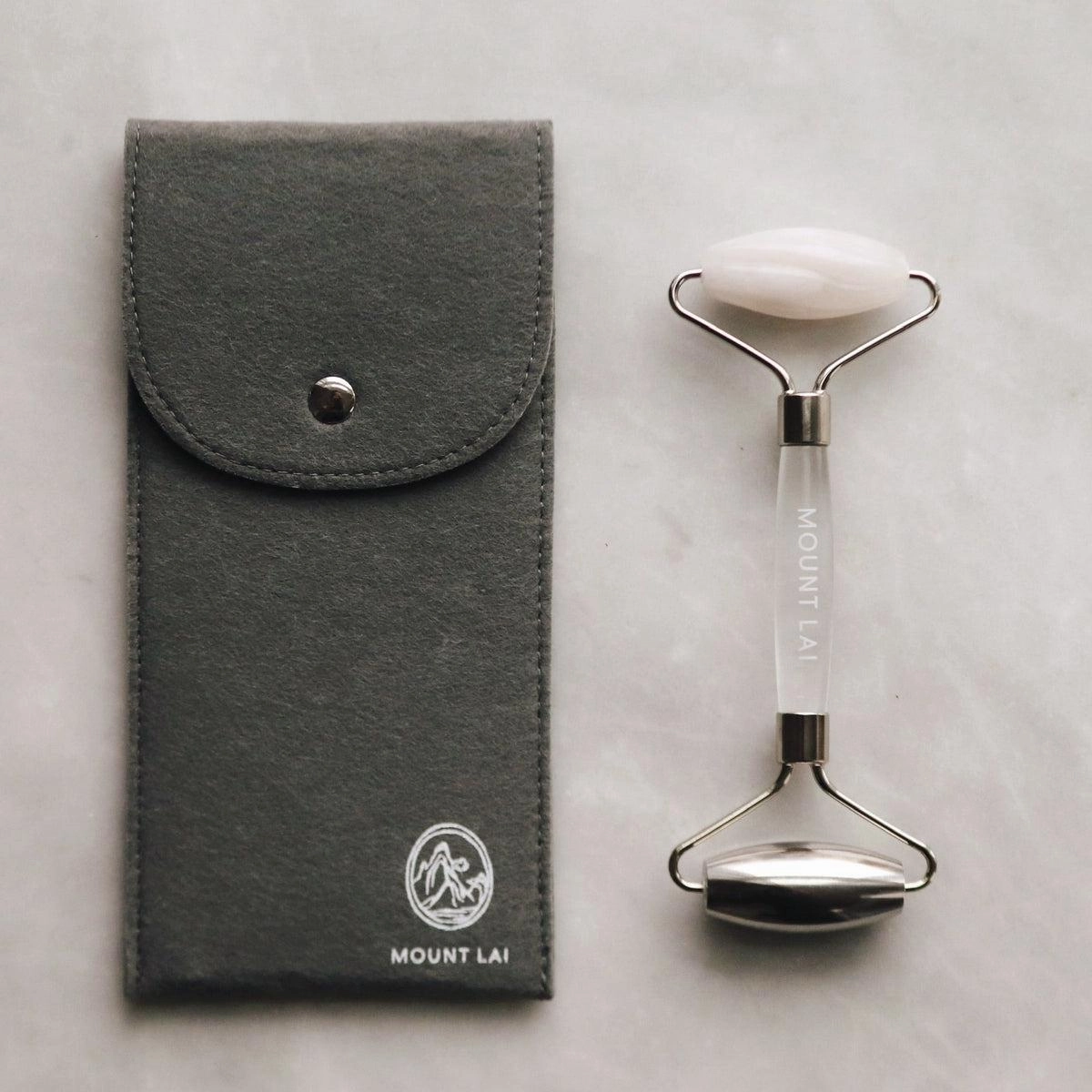 The Vitality Qi White Jade & Stainless Steel Dual Action Facial Roller