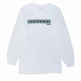 Theories Easter Island Vacation Long Sleeve T-Shirt - White Patio Furniture Paper Products