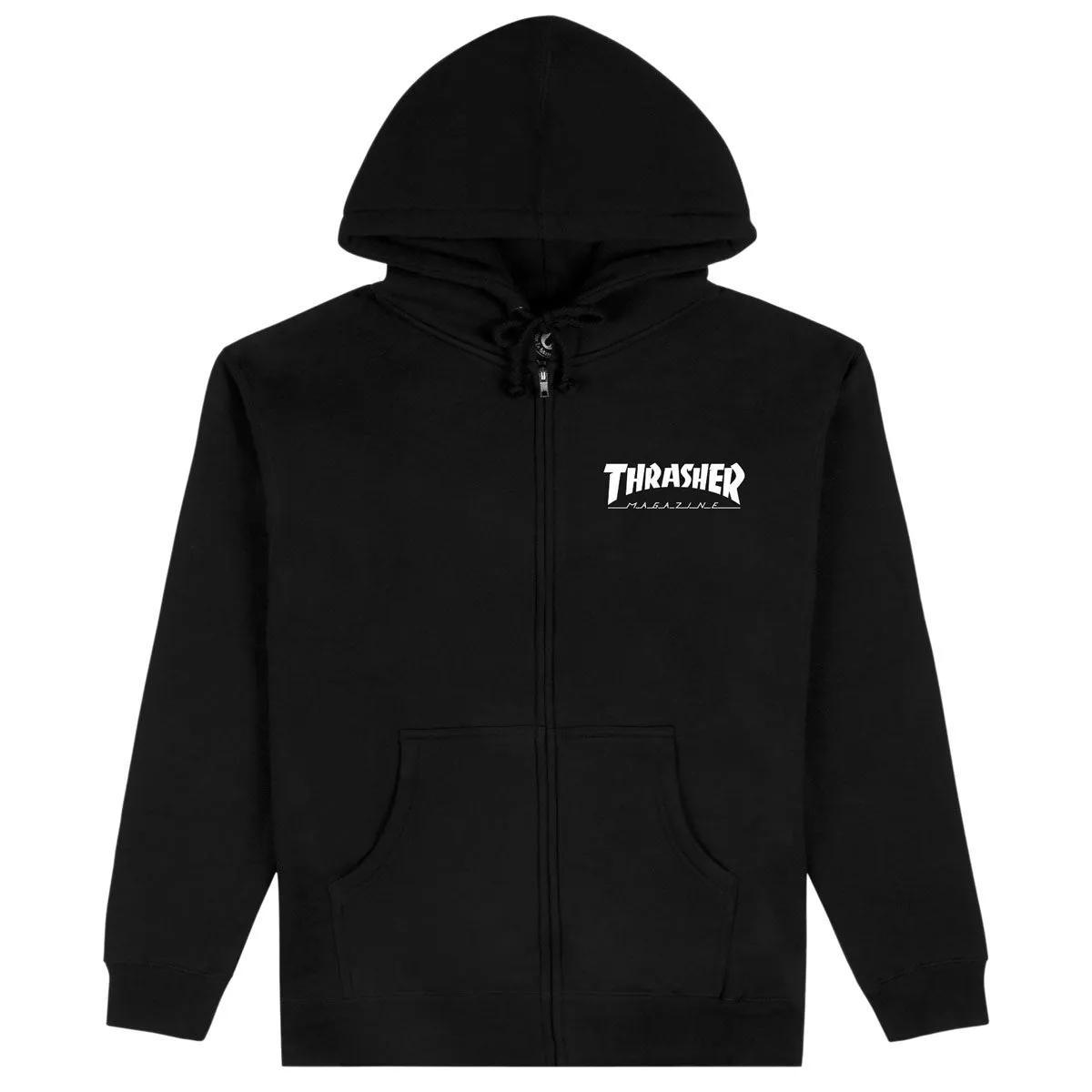 Thrasher Logo Zip Up Hoodie - Black Ebooks Industrial Clothing