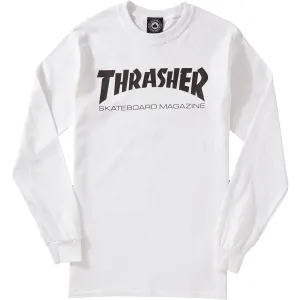 Thrasher Skate Mag Long Sleeve T-Shirt - White Toothpaste Cleaning Supplies