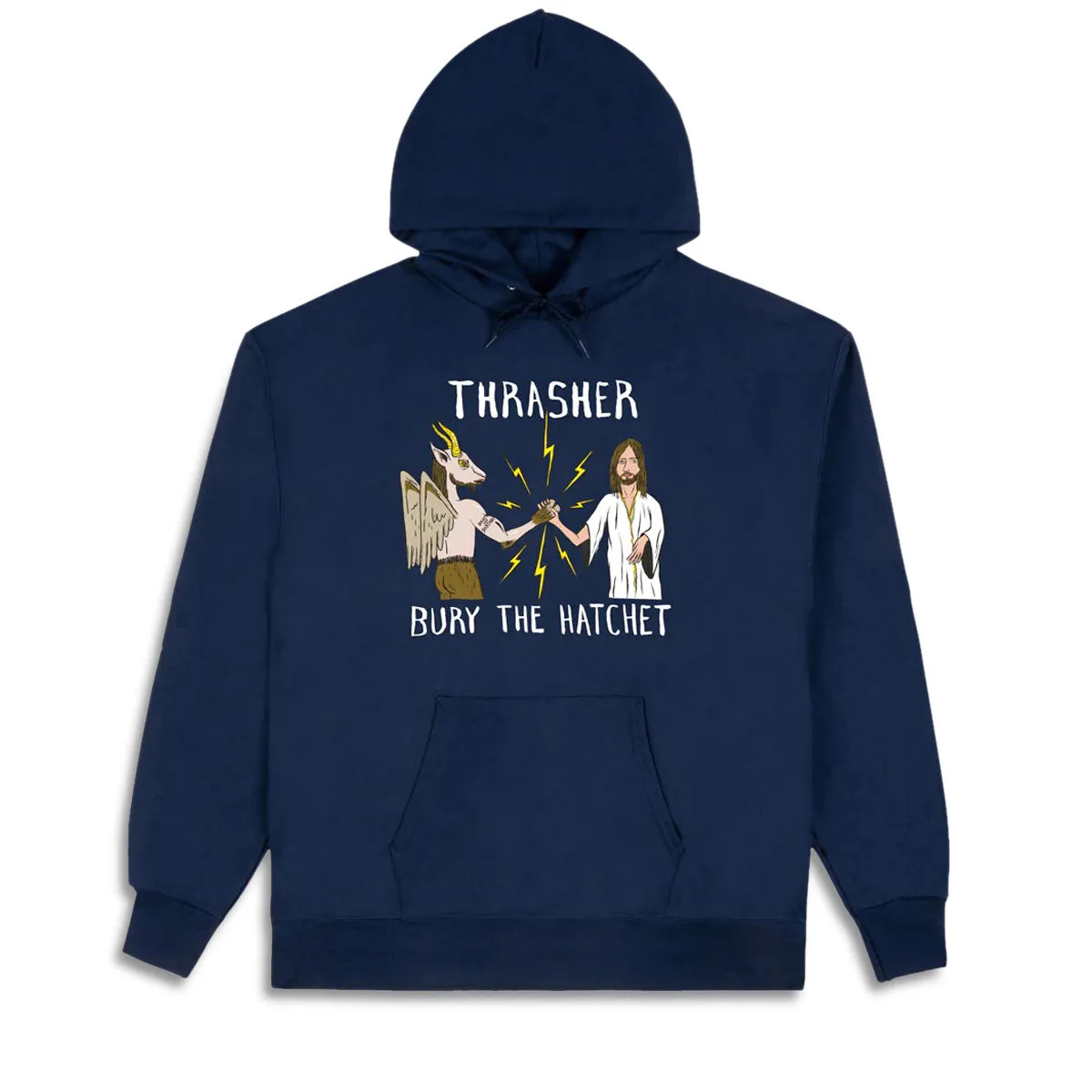 Thrasher x Toy Machine BTH Hoodie - Navy Industrial Clothing Wool Garments