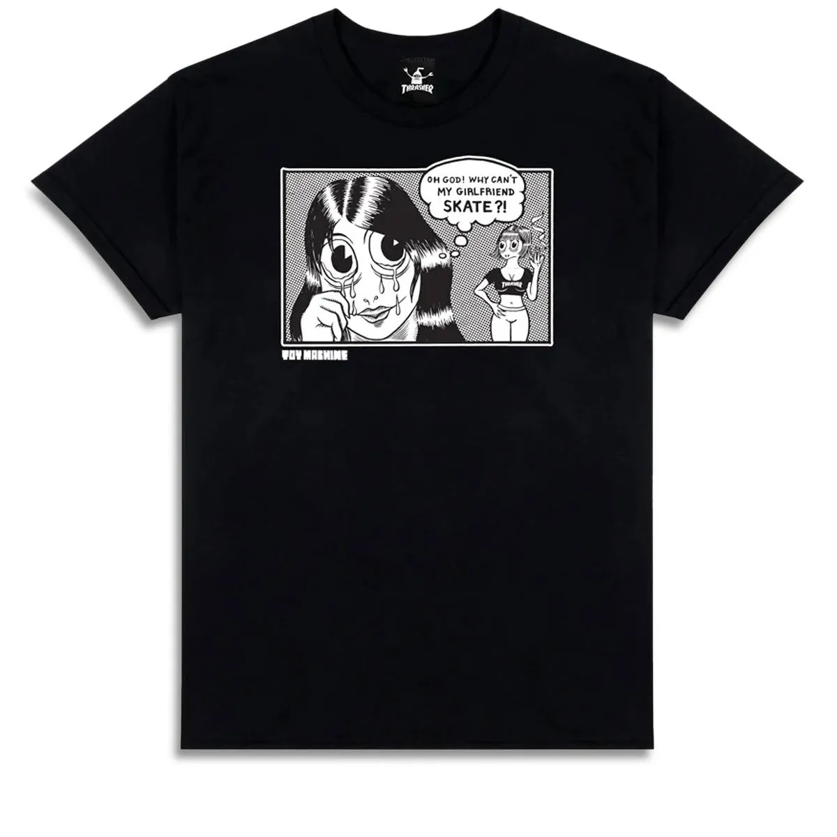 Thrasher x Toy Machine Girlfriend T-Shirt - Black Groceries Video Games