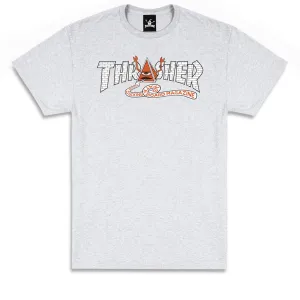 Thrasher x Toy Machine Pyramid T-Shirt - Ash Grey Shampoo DVDs