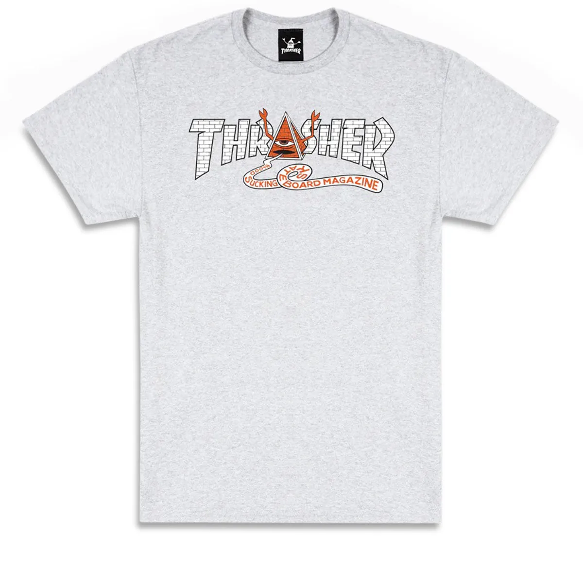Thrasher x Toy Machine Pyramid T-Shirt - Ash Grey Shampoo DVDs