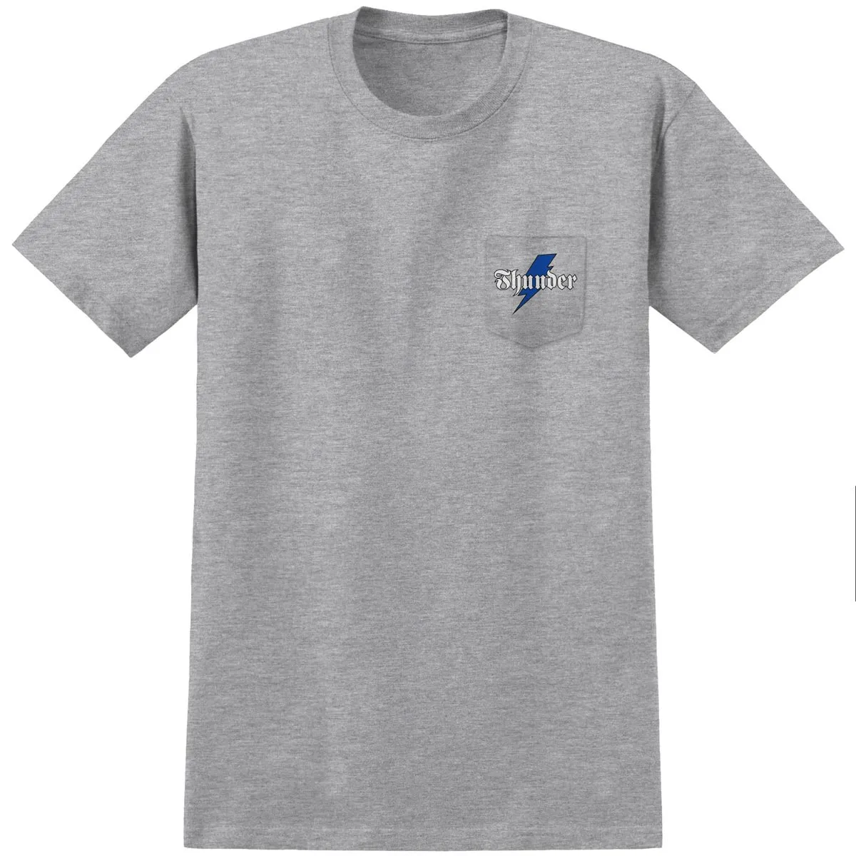 Thunder Bolt Script Pocket T-Shirt - Sport Grey/White/Blue/Black Stickers Merchandise