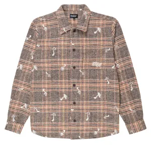 Tickets RIPNDIP Euphoria Button Up Plaid Jacket - Brown Plaid Cleaning Services