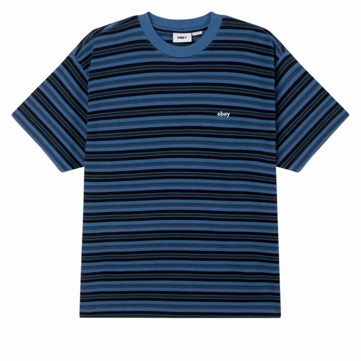 Tickets Obey Kenny Relaxed T-Shirt - Coronet Blue Multi Motorcycle Gear