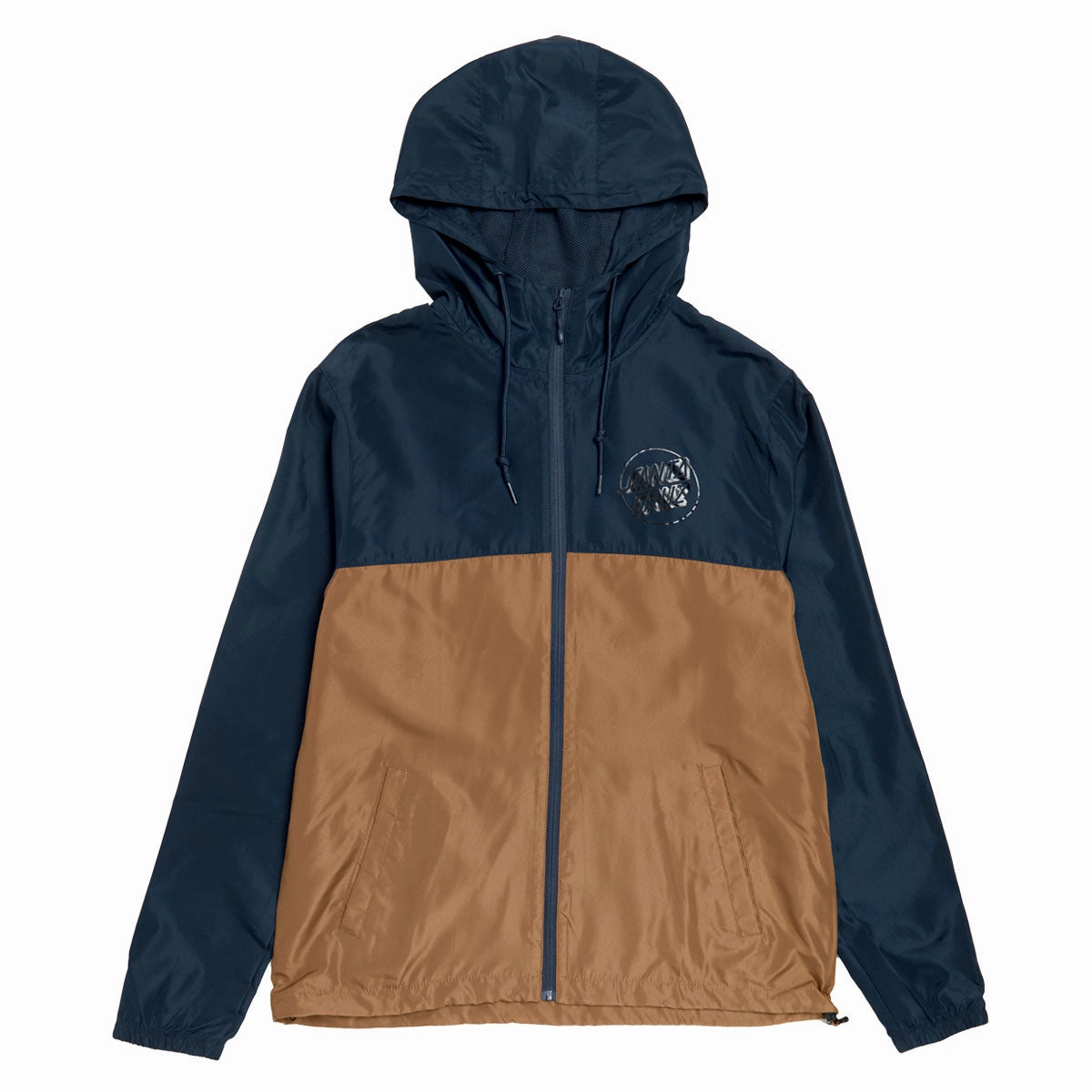 Toner Santa Cruz Opus Dot Chest Hooded Windbreaker Jacket - Classic Navy/Saddle Nylon Materials