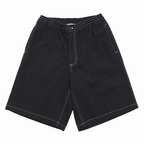 Tools Metalwood Contrast Stitch Elastic Waist Shorts - Black Bags
