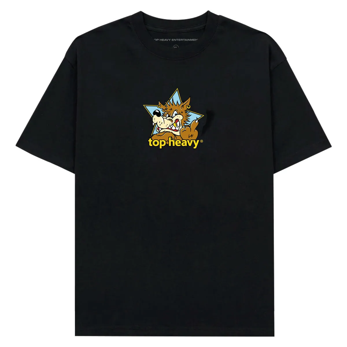 Top Heavy Doghouse T-Shirt - Black Wallets Stamps