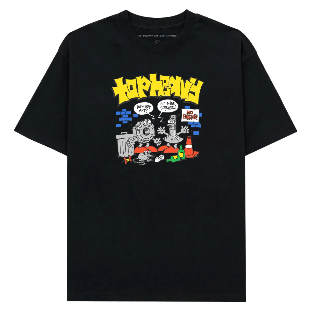 Top Heavy Screwed T-Shirt - Black Activewear Plants