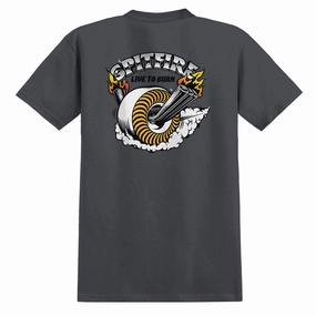 Tours Spitfire Burnout T-Shirt - Charcoal/Multi Color Print Fitness Gear