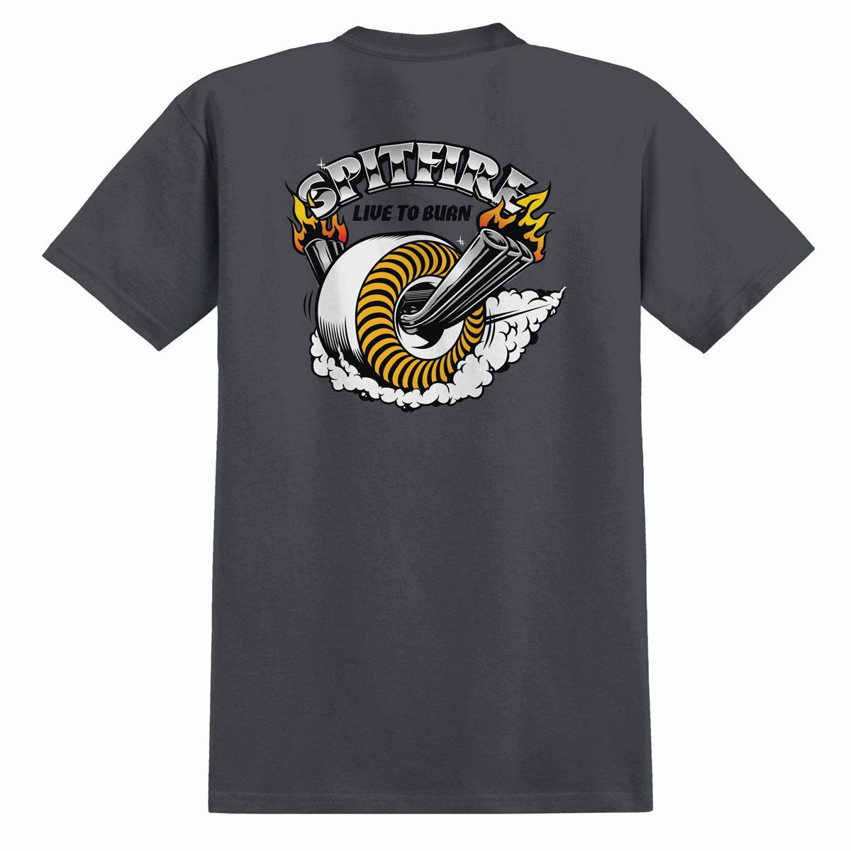 Tours Spitfire Burnout T-Shirt - Charcoal/Multi Color Print Fitness Gear