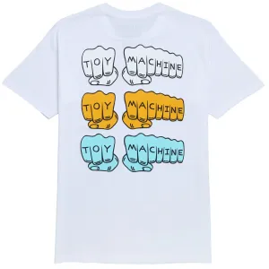 Toy Machine Triple Fist Embroidered T-Shirt - White Deodorant Swim Gear