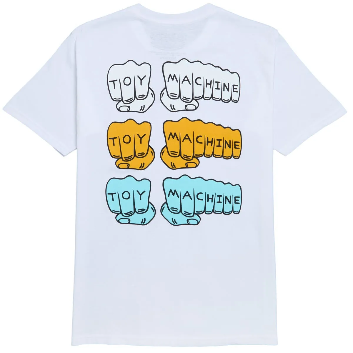 Toy Machine Triple Fist Embroidered T-Shirt - White Deodorant Swim Gear