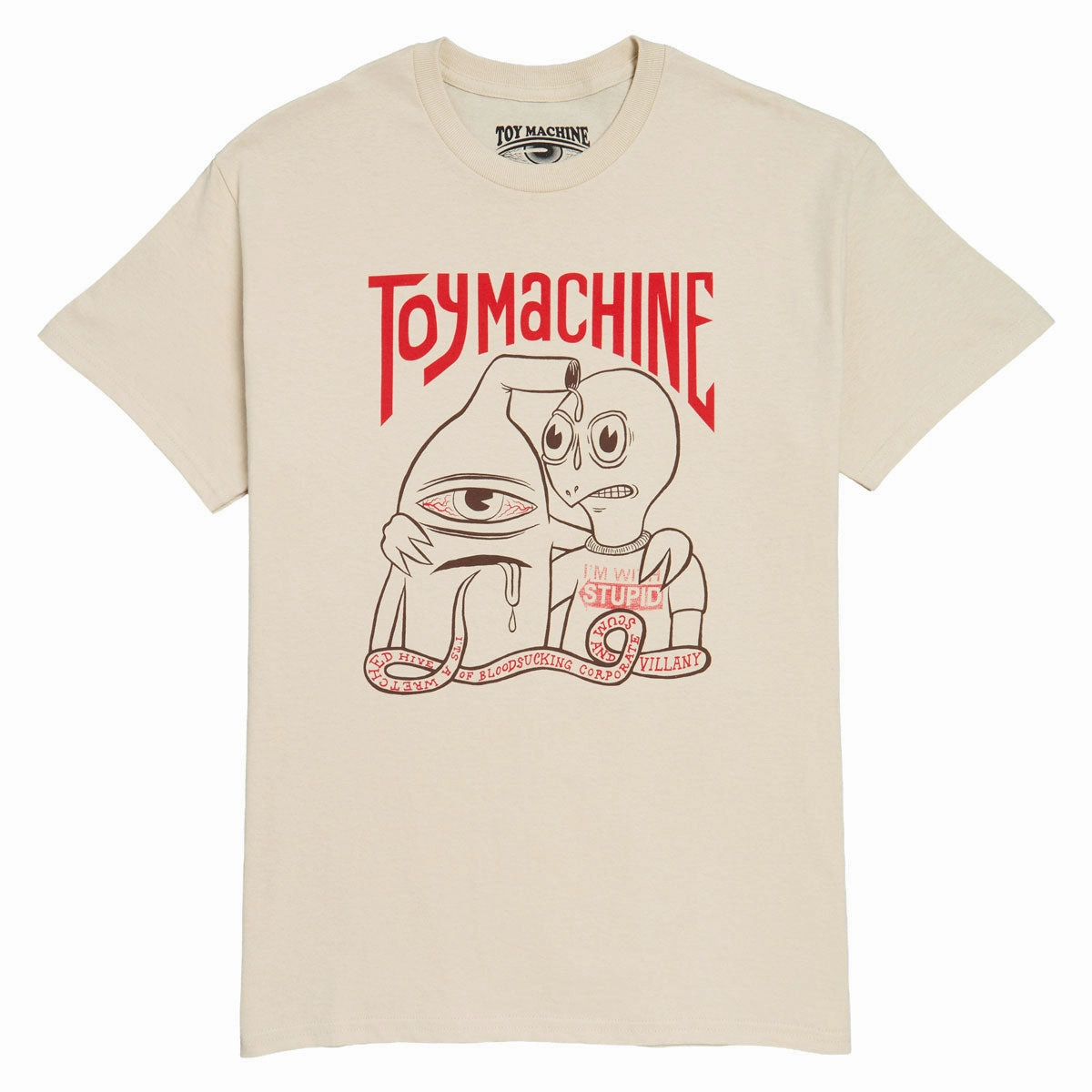 Toy Machine I'm With Stupid T-Shirt - Sand Towels Year-Round Basics