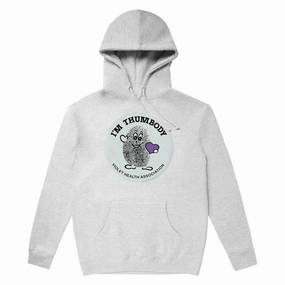 Trading Cards Violet I'm Thumbody Hoodie - Grey Invitations