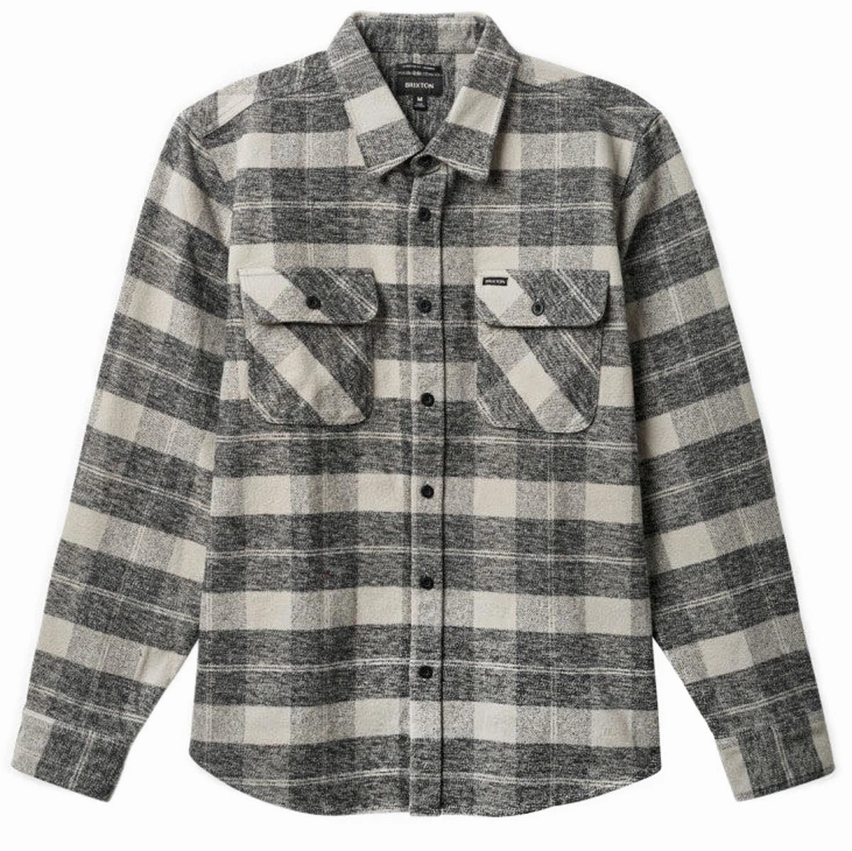 Travel Brixton Bowery Heavyweight Long Sleeve Flannel Shirt - Black/Charcoal All-Gender Fashion