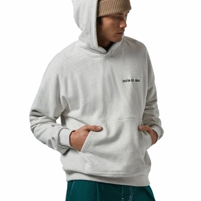 Travel Brixton Embroidered Heavyweight Hoodie - Heather Grey Ash Fashion Collection