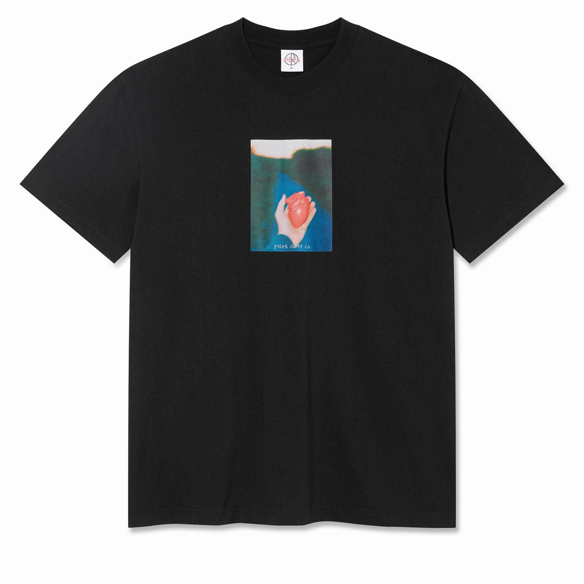 Travel Polar Heart in Hand T-Shirt - Black Retro Fashion
