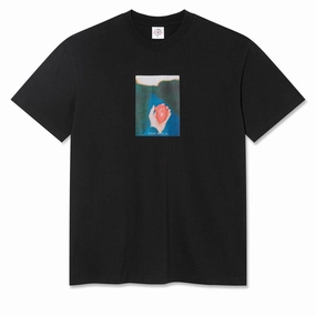 Travel Polar Heart in Hand T-Shirt - Black Retro Fashion