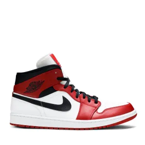 Flexible Arch Cool Finish NIKE AIR JORDAN1 MID CHICAGO WHITE HEEL (NEW) -