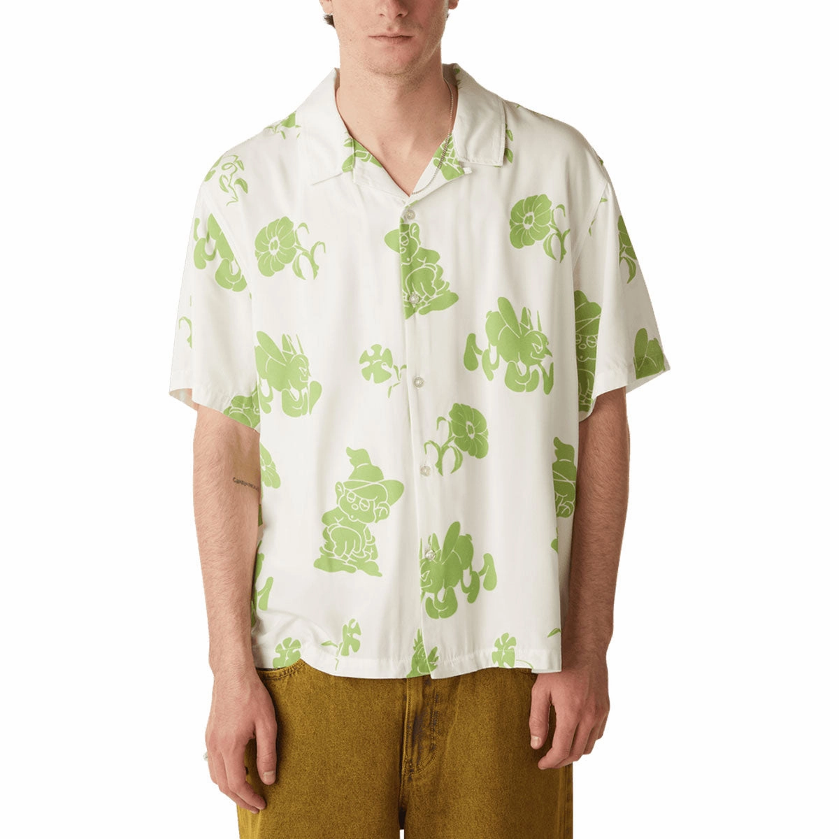 TV Shows HUF Trip Flocked Resort Shirt - White Caps