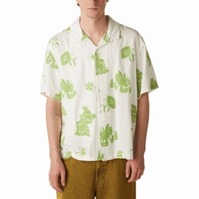 TV Shows HUF Trip Flocked Resort Shirt - White Caps