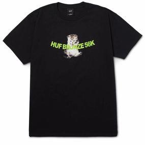 TV Shows Huf x Bronze 56k Hang In There T-Shirt - Black Fashion Staples