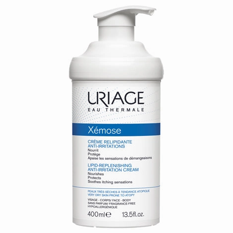 Uriage Xmose Lipid-Replenishing Anti-Irritation Cream Airless Pump Bottle 400ml