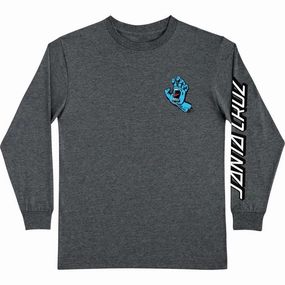 Vegan Santa Cruz Screaming Hand Long Sleeve T-Shirt - Dark Heather Health Foods