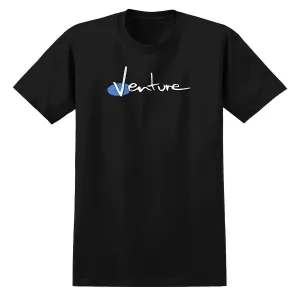 Venture 90s T-Shirt - Black/White/Blue/Black Print Board Games Toothpaste