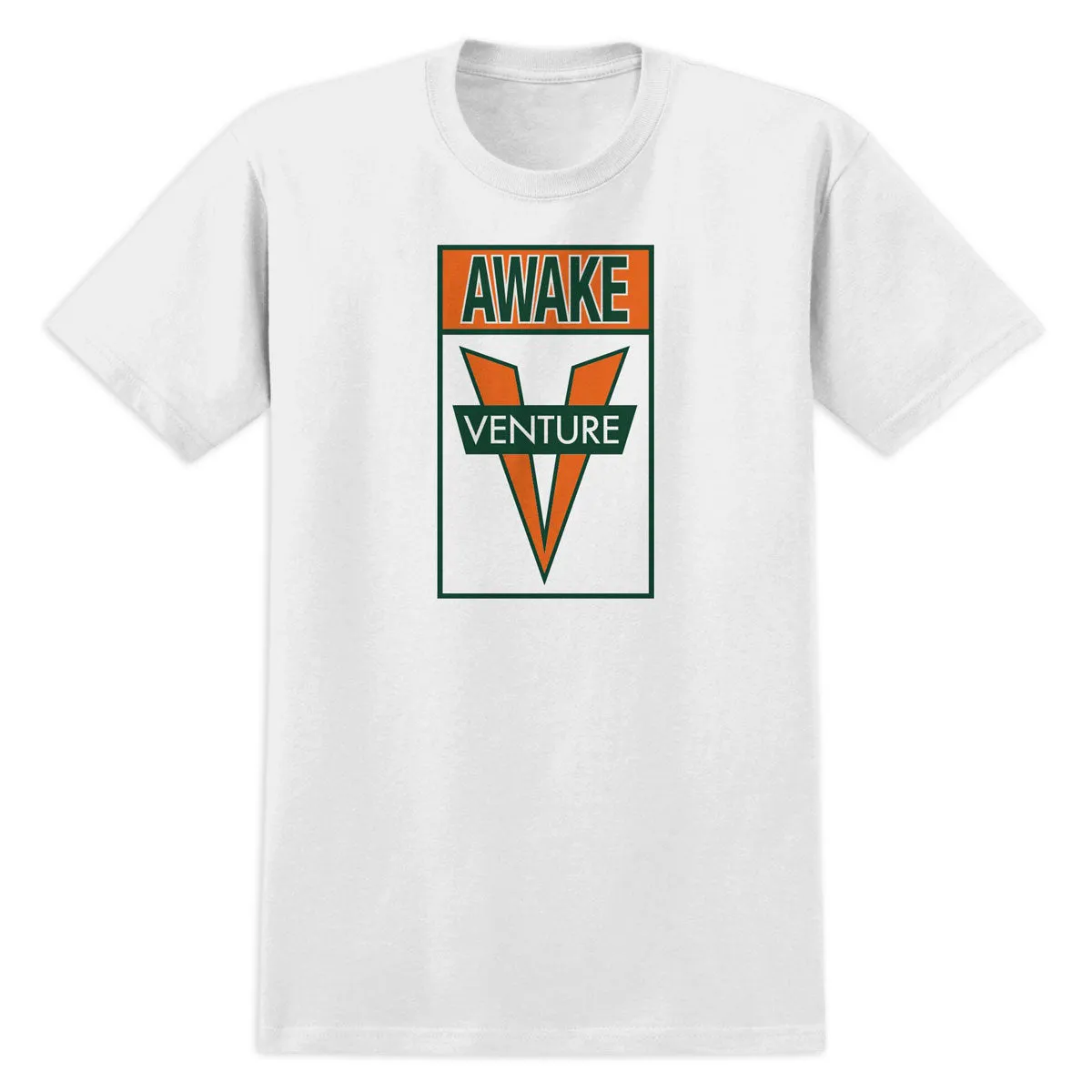 Venture Awake T-Shirt - White/Green/Orange Boat Accessories Skin Care