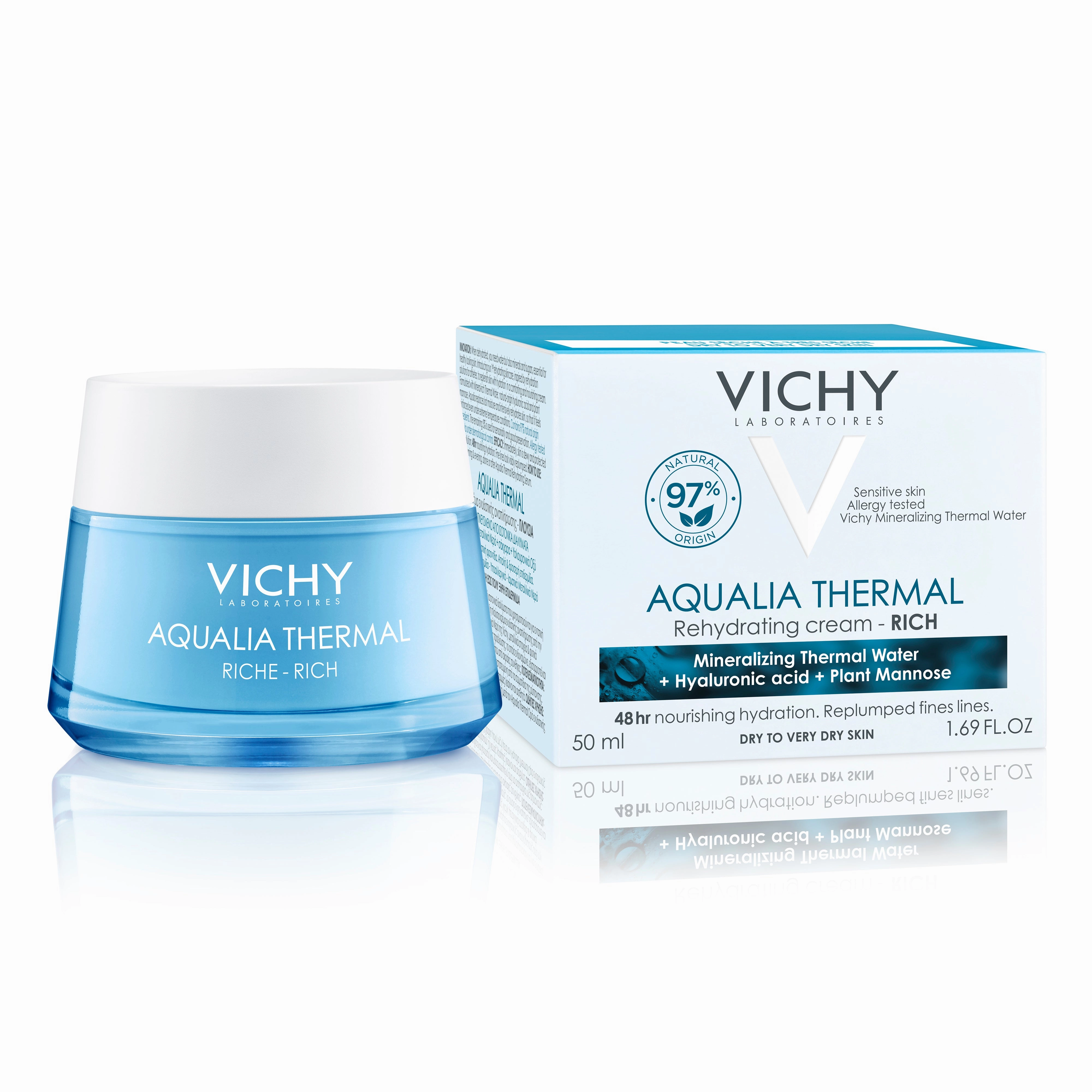 Vichy Aqualia Thermal Face Moisturizing Rich Cream for Dry Skin 50ml