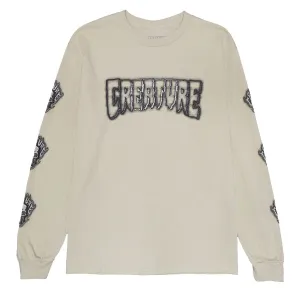 Video Editing Creature Bonehead Glitch Long Sleeve T-Shirt - Sand Vinyl Records
