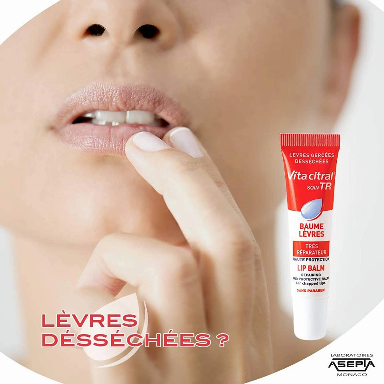 Vita Citral Soin TR Lip Balm 15 ml - Repairing and Protective Lip Balm for Chapped Lips - Paraben Free