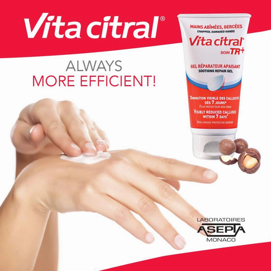 Vita Citral Soin TR  Soothing Repair Gel - Intense Soothing and Softening Gel for Hands. Take Care of Damaged or Chapped Hands, Reduce Calluses, Helps Repair Skin, Protects and Cleanses (100ml)
