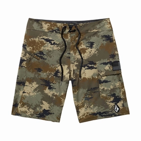 Volcom 4th Preemo Mod 20 Boardshorts - Green Combo Exclusive Collection Celebrity Items