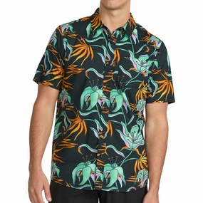 Volcom Brainmelter Floral Shirt - Black/Green Luxury Fashion Fitness Trackers