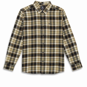 Volcom Caden Plaid Long Sleeve Shirt - Khaki Formal Wear Pet Beds