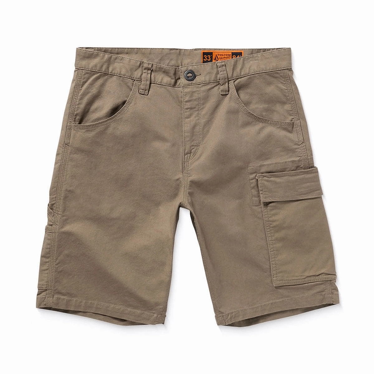 Volcom Caliper II Relaxed Work Shorts - Brindle Embroidered Details Janitorial Supplies