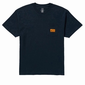 Volcom Workwear Certifico T-Shirt - Navy Minimalist Design Travel Guides