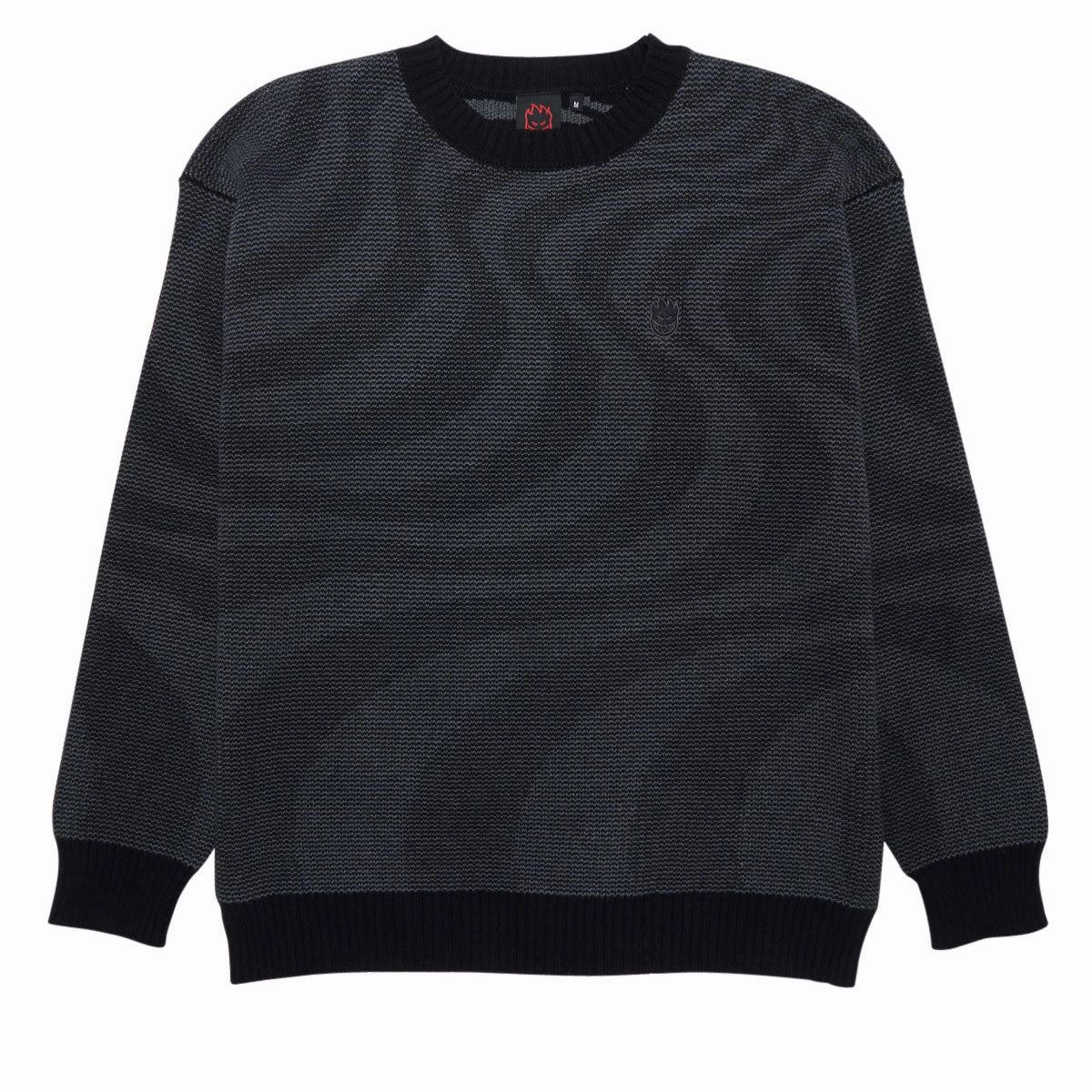 Washing Instructions Spitfire Classic Swirl Bighead Fill Emb Sweatshirt - Black/Grey Soap