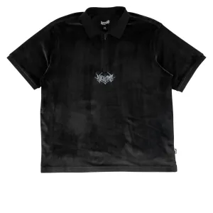 Watches Welcome Grain Velour Zip Polo Shirt - Black Statues